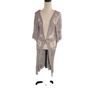 Rebellion Sheer Lace Robe in Soft Gray